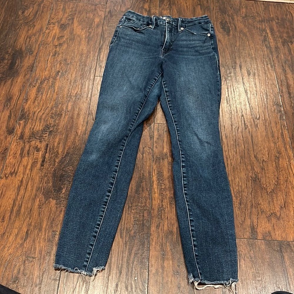 Good American good‎ legs size 6 raw hem in EUC dark wash